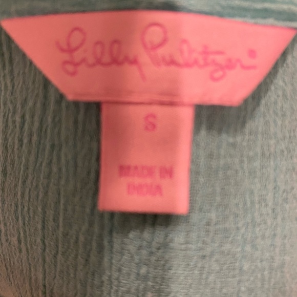 Lilly Pulitzer tunic top. Turquoise blue with embroidery - Picture 5 of 5